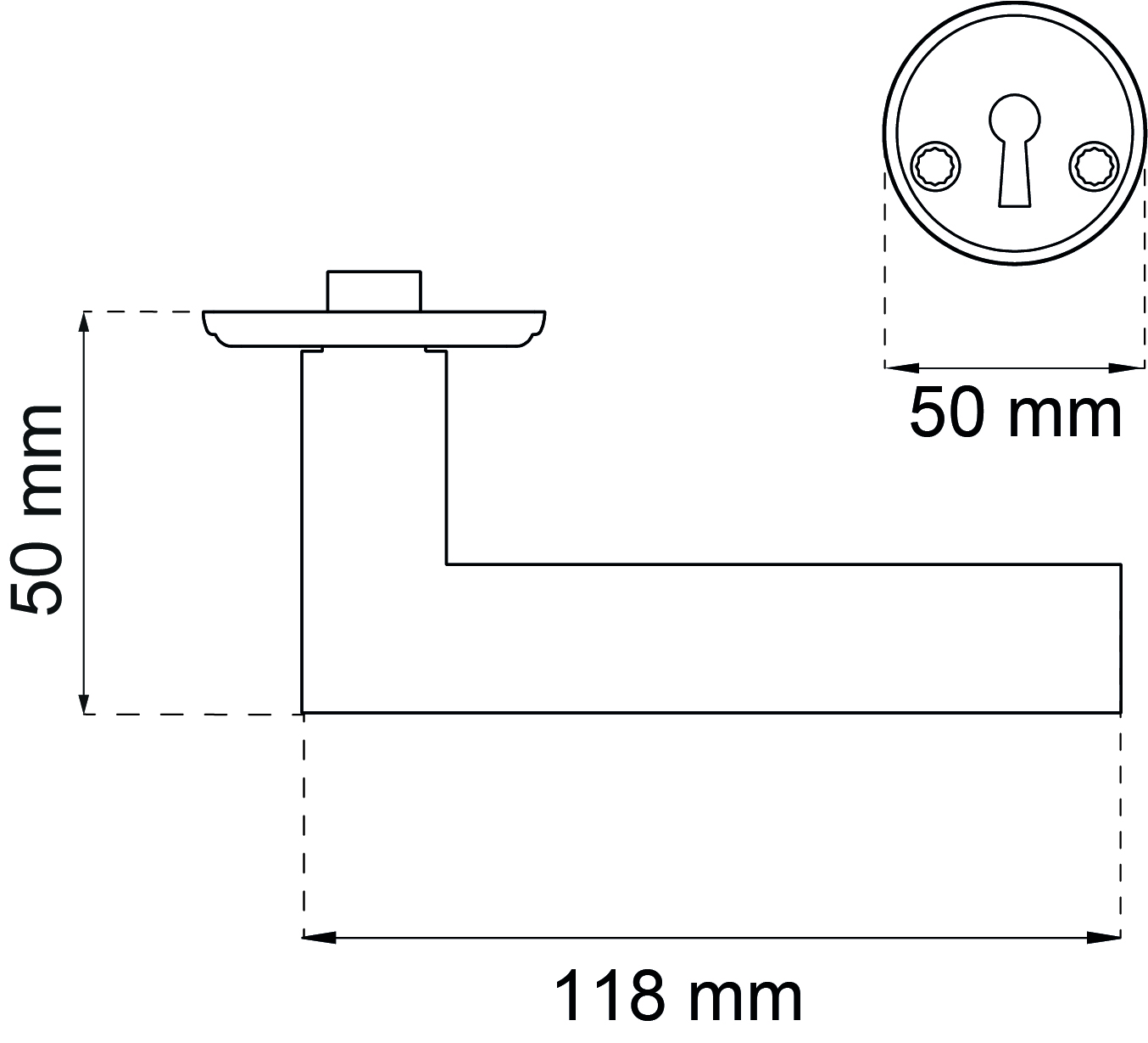 Välioven painike Miami avainkilvellä, musta